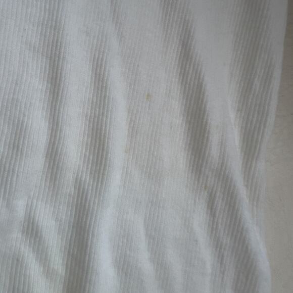 NWT Vintage Y2K Peace Rhinestone Ribbed Fitted Tank Top White Silver Medium - Picture 5 of 5